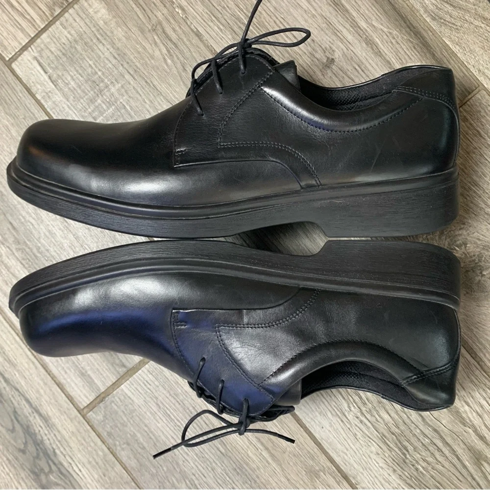 ECCO Metropole Amsterdam Black Leather Men's Dress Shoes 50